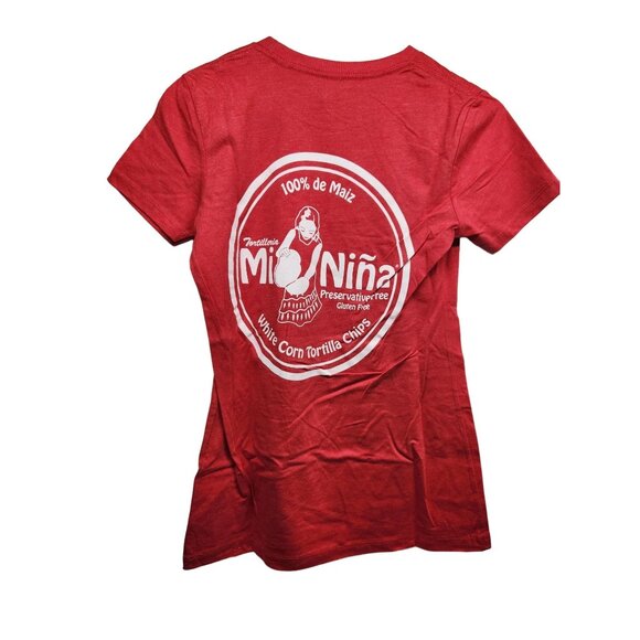 Mi Niña Tortilla Chips Promo T-Shirt Next Level S Red Cotton Blend - Picture 3 of 5